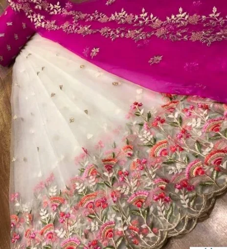 ALISHA Semi Stittched Silk Blouse Net Bottom Superior Women Lehenga